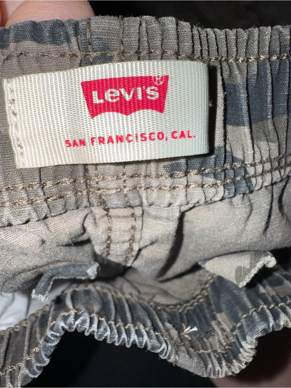 Levi's Boys Olive & Black Camo Cargo Shorts